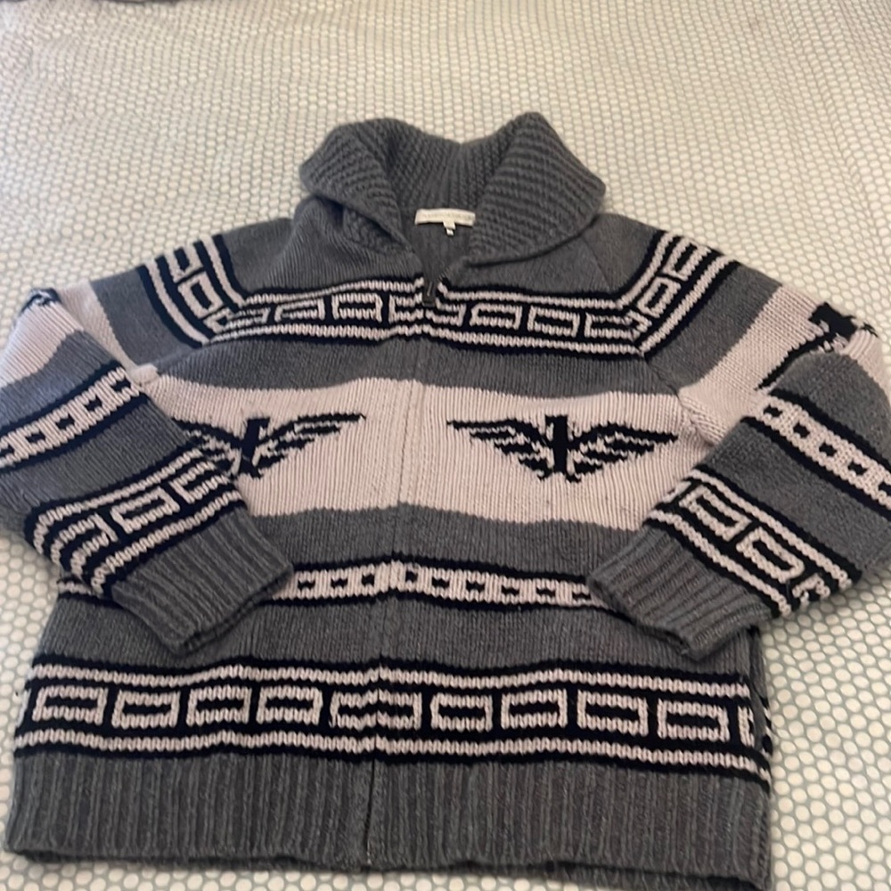 NakedCashmere Gray and Black Knit Cardigan